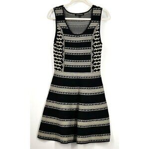 NWT Jealous Tomato Geometric Bodycon Dress Black Cream Medium